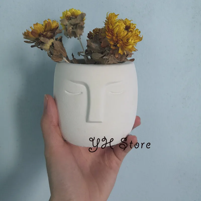 Concrete Planter Silicone Mold, DIY Simple European Flower Pot, Cement Plants Pot Mold,Plaster Storage Vessel Mold for Clay