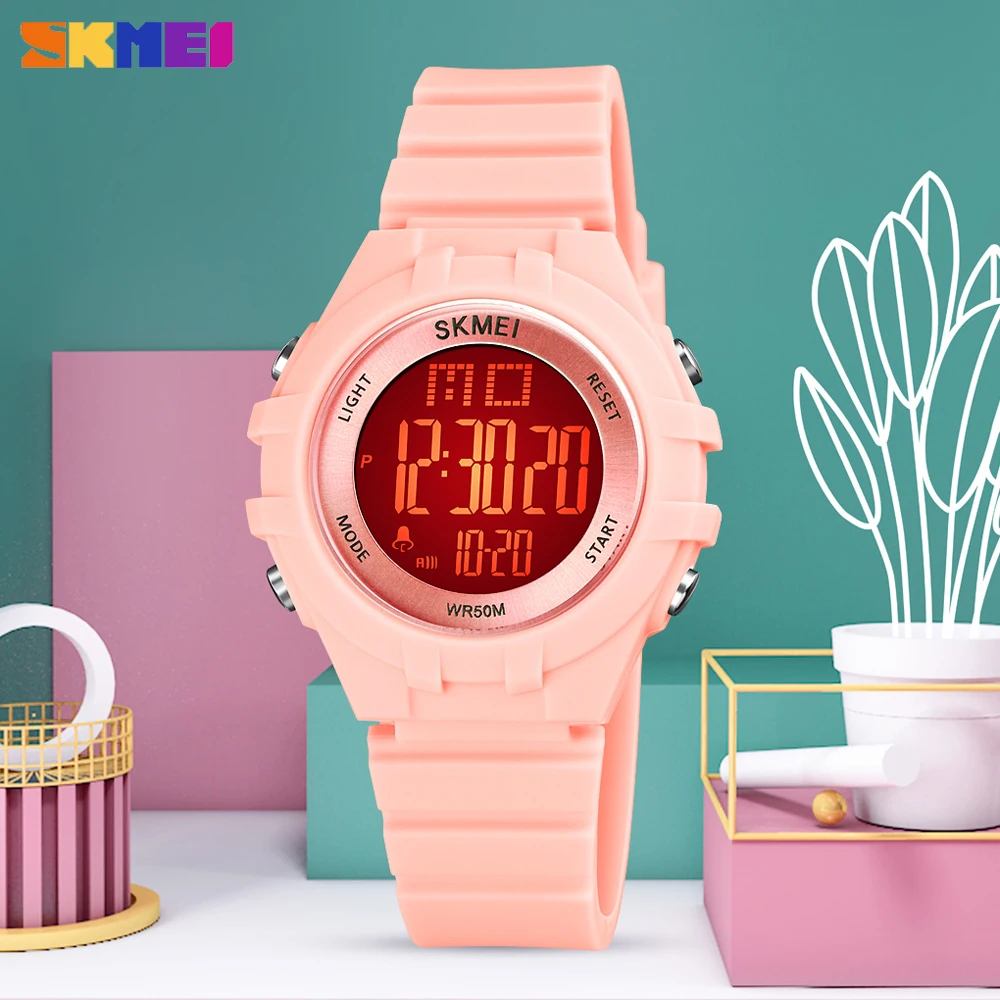 SKMEI LED Display Digital Kids Watches Sport Chrono Boys Girls Alarm Clock Luminous Waterproof Children’s Electronic Wristwatch