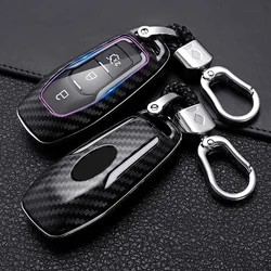 New Carbon Fibre Car Key Cover Case For Ford Fusion Mondeo Mustang F-150 Explorer Edge 2015 2016 2017 2018 Car Accessories