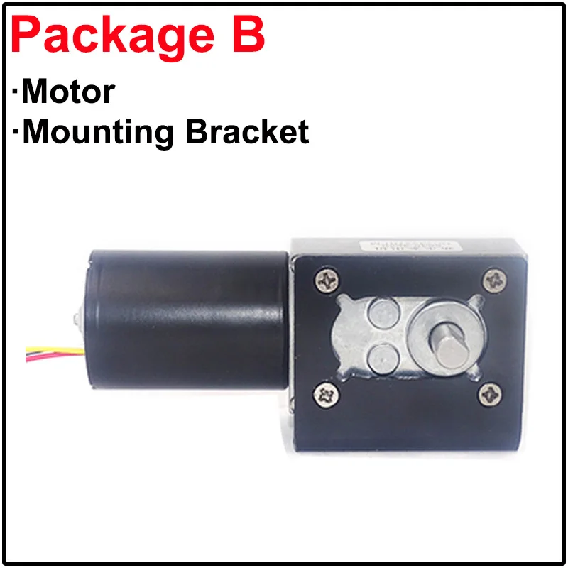 Brushless DC Worm Geared Motor Low Speed 8-470RPM High Torque BLDC Motor 12V 24V Double Shaft Adjustable Speed Reverse Self Lock