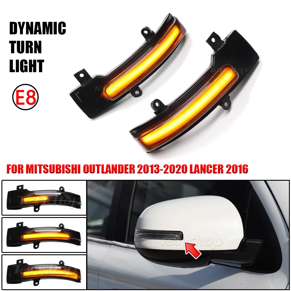 

Dynamic Blinker Turn Signal Light LED Flashing Side Mirror Indicator For Mitsubishi Outlander 2014-2020 Lancer 2016