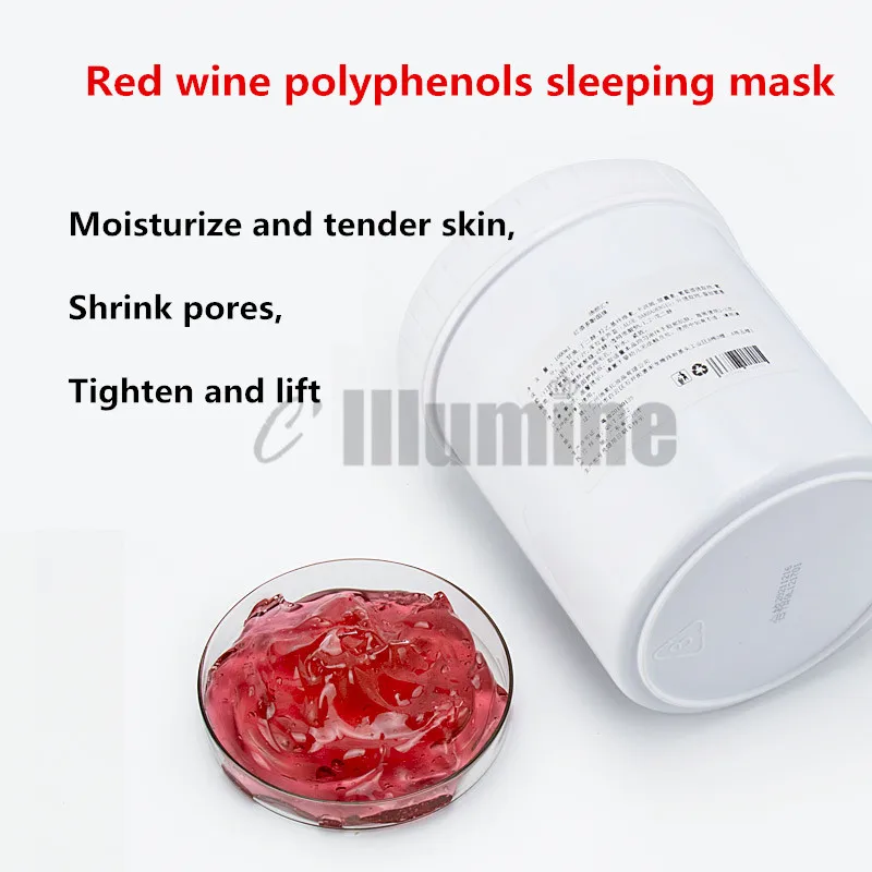 Red Wine Gel Jelly Sleeping Mask Anti-Aging 1kg Skin Lightening Moisturizing Pores Shrink Beauty Salon Skin Care