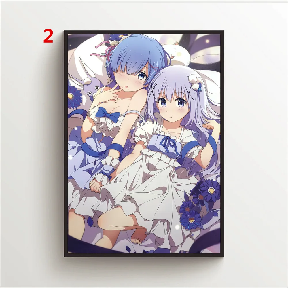 Is The Order A Rabbit Kafuu Chino Anime Posters Canvas Painting Decor Wall Decor Posters Wall Poster Wall Art Picture Home Decor