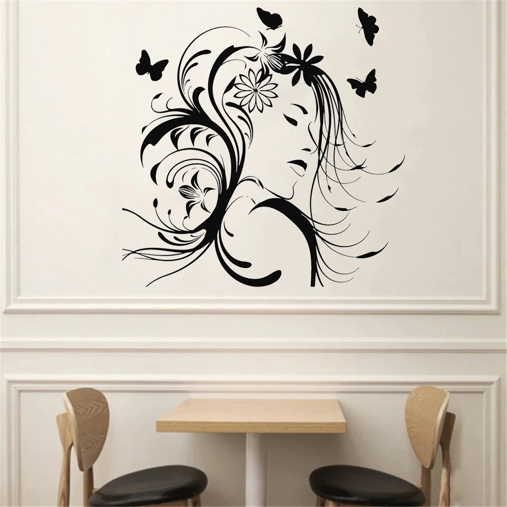 Stickers  Vinyl Art Beauty Salon Wall Decal Eyes View Face Makeup  Window Decals Bedroom Home Wall Decor