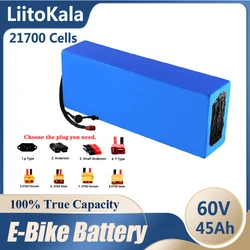 LiitoKala 60V 45Ah 21700 lithium battery pack 16S9P built-in 50A balanced BMS, same port, suitable for motors below 1800W