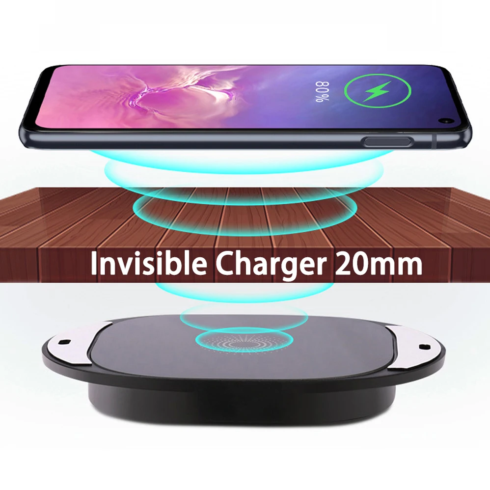 Qi Invisible Wireless Charger Long Distance Charing For iPhone 11 Pro XS Max XR 8Plus 12Mini Samsung S20 Xiaomi Mi hide Charing