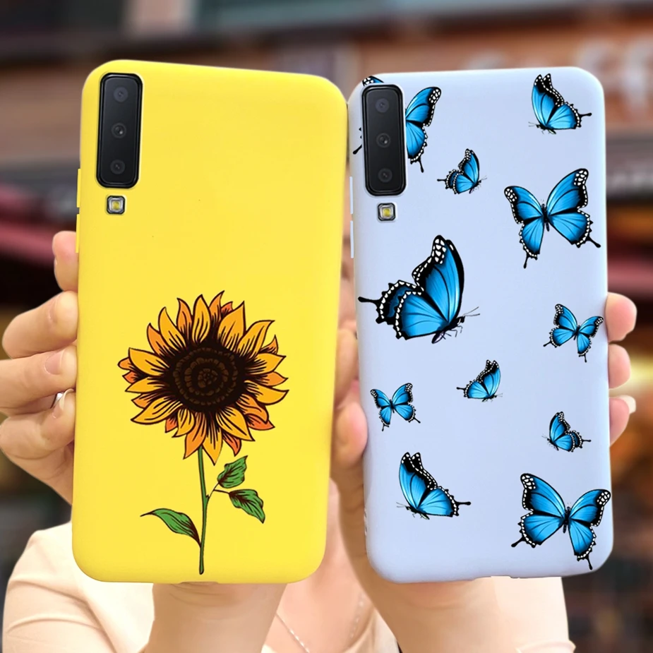 รีวิวและแนะนำเคสสำหรับ Samsung Galaxy A7 2018 แบบสีฟ้าลายแมลงปอ