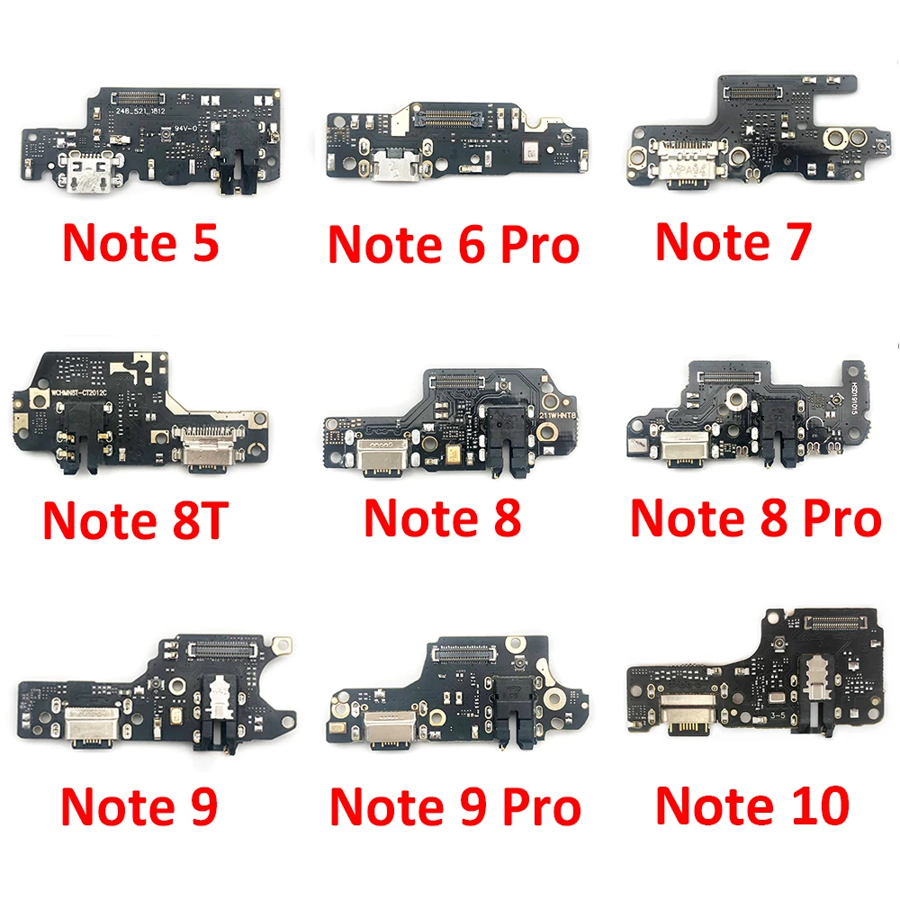 USB Charging Port Microphone Dock Connector Board Flex Cable For Xiaomi Redmi Note 7 8 8T 9 9s 10 11 Pro 5G