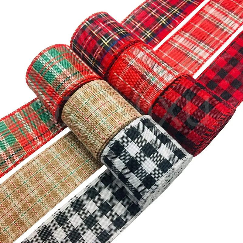 6 m/rotolo nastro imitazione canapa nastro filo filo bordo lino Plaid nastro decorazione natalizia per albero di natale corona presente