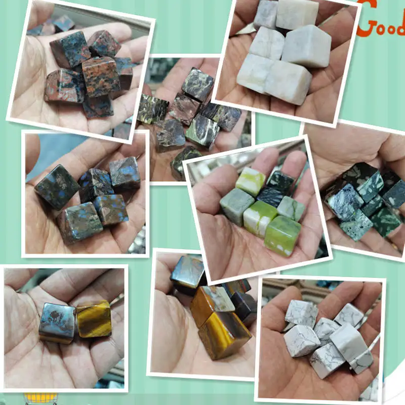 Natural Mixed color Cube Raw Gemstone Original Stone Crystal Quartz Reiki Healing Fengshui Mineral Specimen Fish Tank Decoration