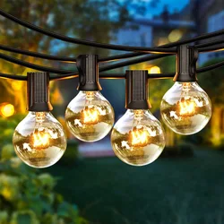 Guirnalda de luces para Patio de Año Nuevo, 25 bombillas Retro impermeables para exteriores, fiesta de Navidad, boda, decoración de jardín