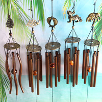 6 Tubes Copper Wind Chimes Metal Wind Bells Handmade Ornament Garden Patio Outdoor Wall Hanging Home Decor