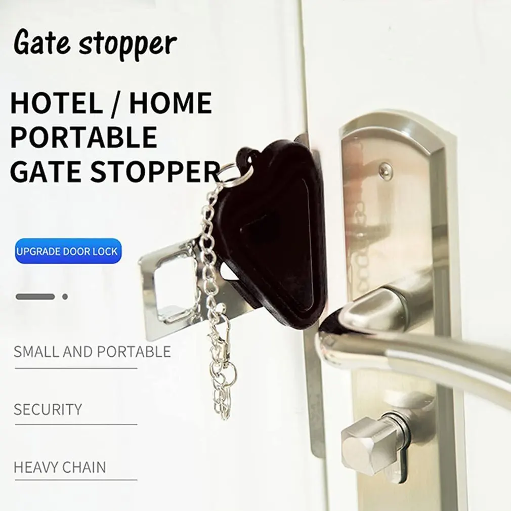 Cerradura de puerta portátil Cerradura de puerta de seguridad de viaje Viaje familiar Hotel Apartamento Habitación Cerradura de puerta antirrobo Hebilla de autodefensa