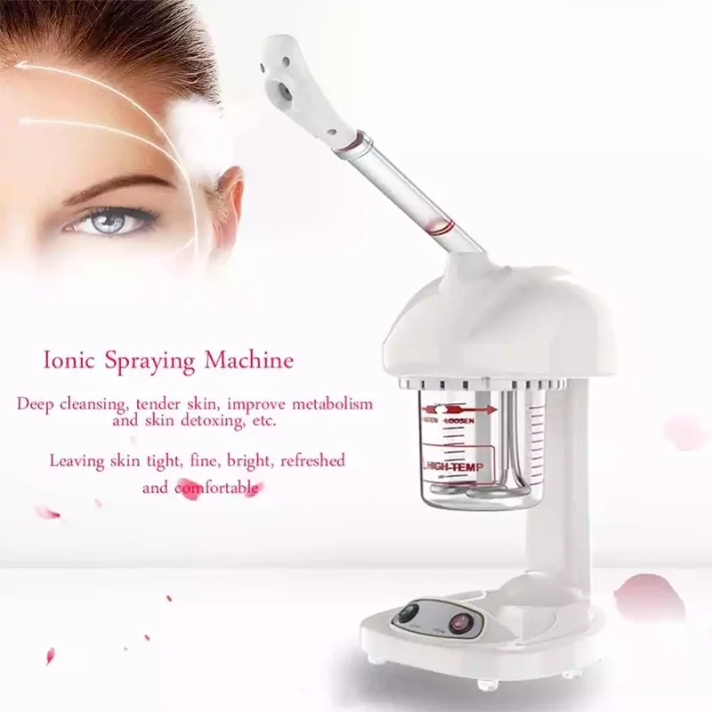 Ozon Tischplatte Hot Mist Gesichtsdampfer Home Salon Mini Face Spa Warme Ionische Sprühmaschine mit ausziehbarem Arm