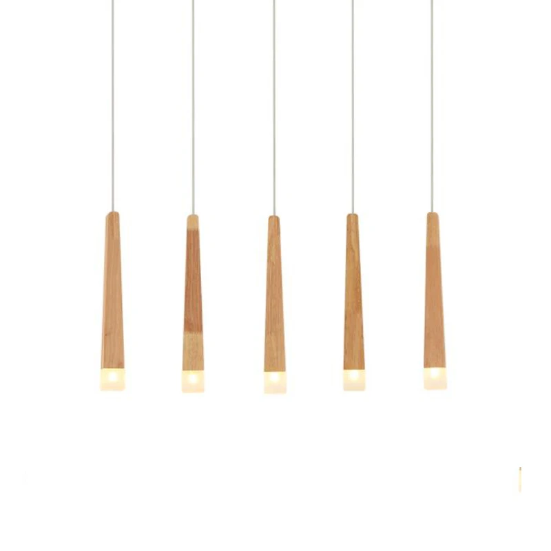 Imagem -03 - Madeira Led Pendant Light Lâmpada Pendurada Tubo Longo Nordic Pendant Lights Fit para Jantar e Sala de Estar Cozinha Ilha Loja Bar Café 7w