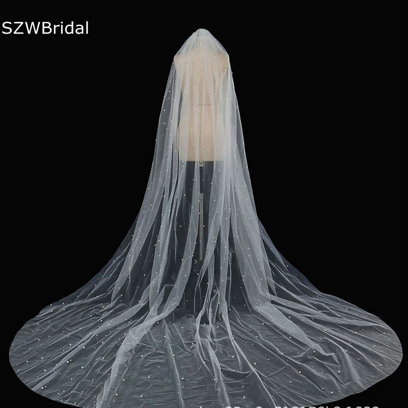 

New Arrival Ivory Pearl wedding veil Bridal veil Welon Voile mariage Bride casamento Wedding accessories Veu de noiva