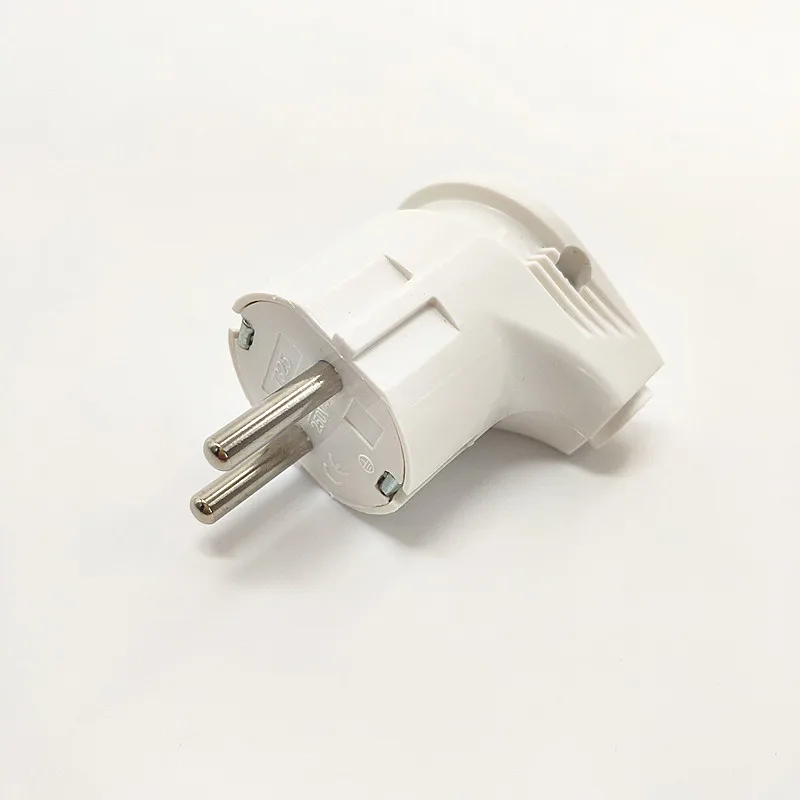 white 90 degree elbow connector 250v 10a 16a french Russia Korea Germany Thailand power cord wired cable plug