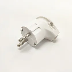 white 90 degree elbow connector 250v 10a 16a french Russia Korea Germany Thailand power cord wired cable plug