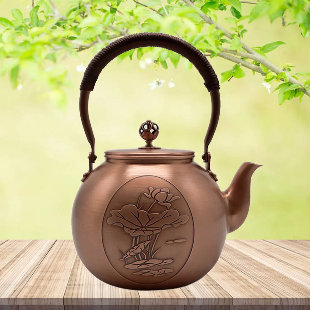 

ENERGE SPRING 1300ML Handmade Pure Copper Teapot,Health Boiling Kettle,Retro Style Copper Kettle,Health Tea Set For Home