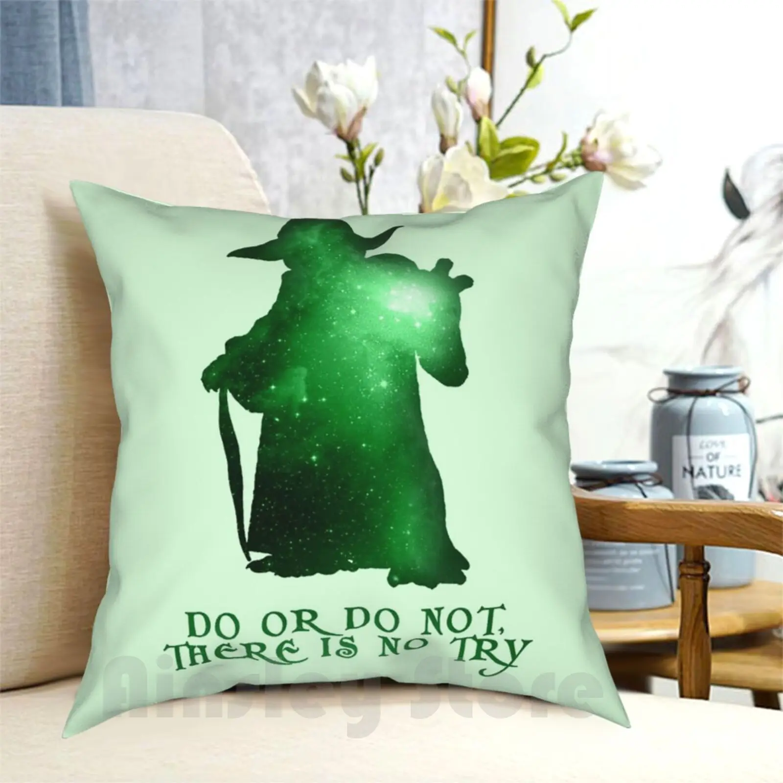 Do Or Do Not , There Is No Try Pillow Case Printed Home Soft DIY Pillow cover Porg Jedi Episode Lucas 8 Eight Last December