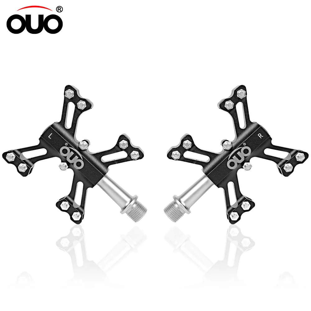 OUO Aluminum MTB Pedals Enduro Bike Pedals 3 Bearing Road Bike Cleats Mountain Bike BMX Accessories Cycl Accessori Footrest