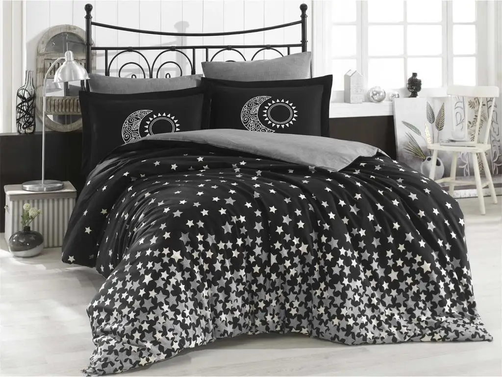 Stars Double Personality Duvet cover set Black