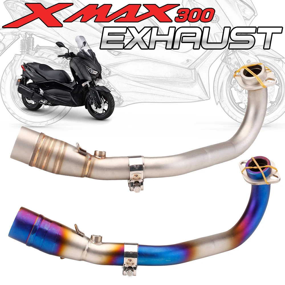 

For Yamaha X MAX 300 XMAX300 XMAX 250 XMAX250 2017 2018 2019 2020 2021 Middle Link Pipe full system Fit All 51mm Exhaust Muffler