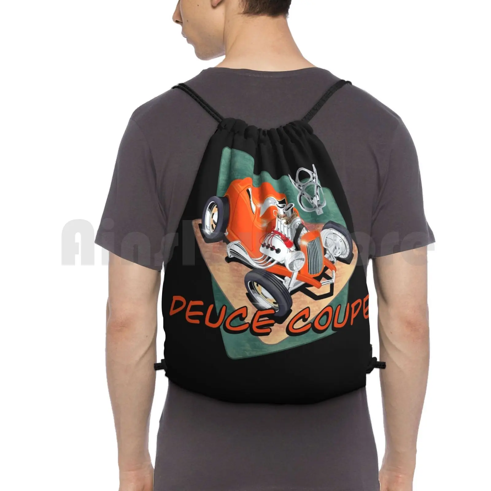 

32 Deuce Coupe Backpack Drawstring Bag Riding Climbing Gym Bag 32 Deuce Coupe Hot Rod Street Rod High Boy Hemi Vintage