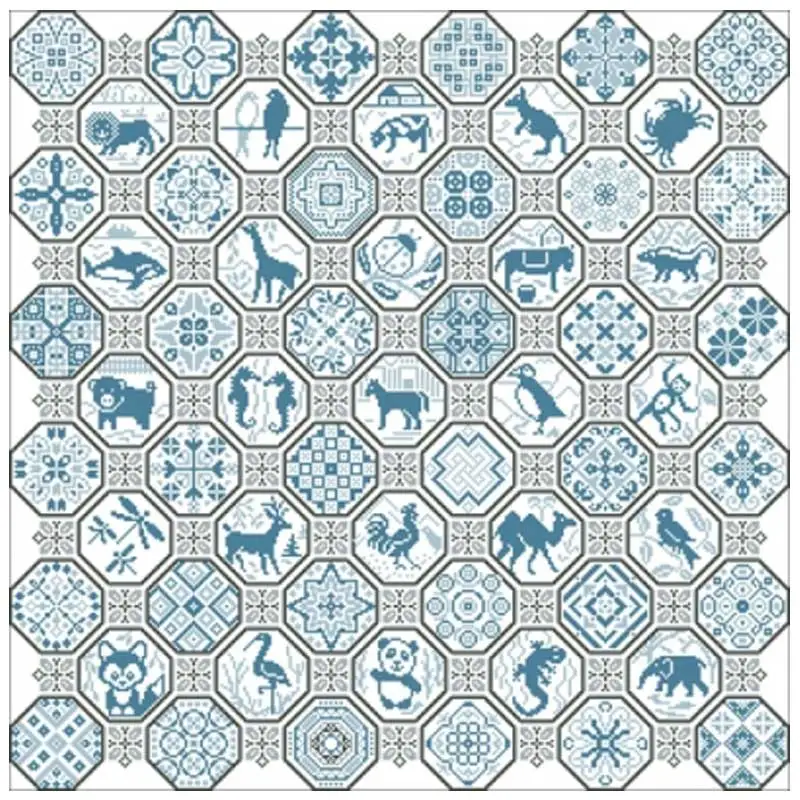 Geometric Jigsaw Animal Paradise patterns Counted Cross Stitch 11CT 14CT 18CT DIY Cross Stitch Kits Embroidery Needlework Sets