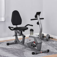 HOMCOM Static Bicycle Recumbered LCD Screen Magnetic Resistance 8 Levels
