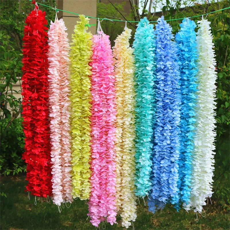 1/3PCS Cheap Artificial Hydrangea String Simulation Chamomile String Family Wedding Arrangement Decoration Fake Flower Wall