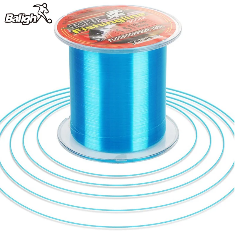 Balight 100/200/300/500M Durable Nylon Fishing Line Fluorocarbon Monofilament Rock Sea Fishing Leader Line Blue