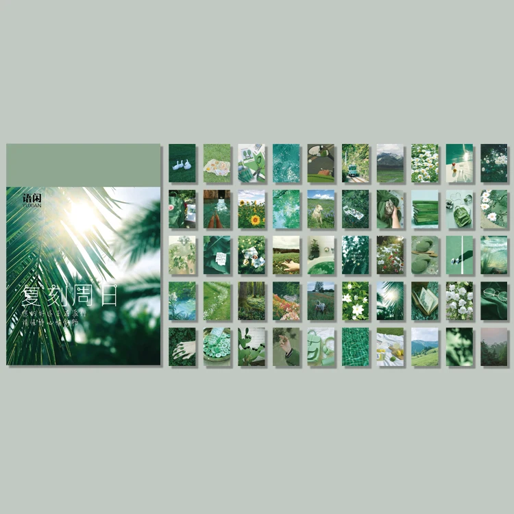 Yoofun 50 vellen natuurlijke landschappen en kunstschilderijen briefpapier stickers boek esthetisch landschap schattig scrapbooking planner journaling - afbeelding 1