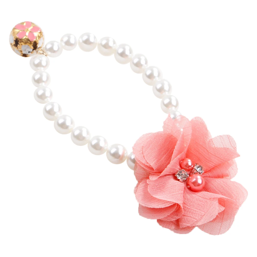 Collar de perlas de princesa para mascotas, accesorios para cachorros, perros, gatos, animales pequeños, joyería de boda, productos para pequeños