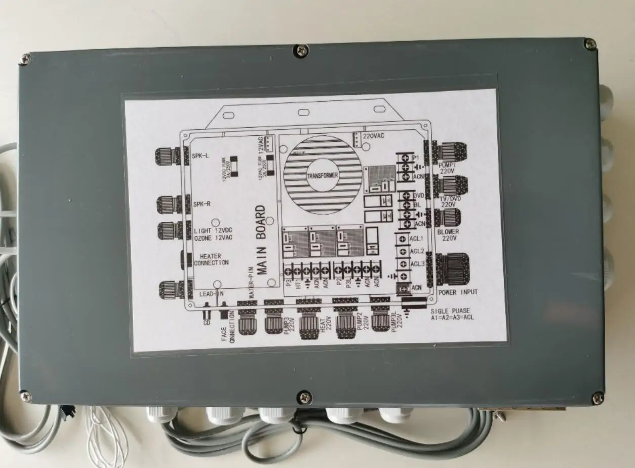 Jazzi2-3P  220V single phase or 380V 3 phase hot tub controller Control box pack + KL8-3 display panel  for Jazzi 3 pump spa