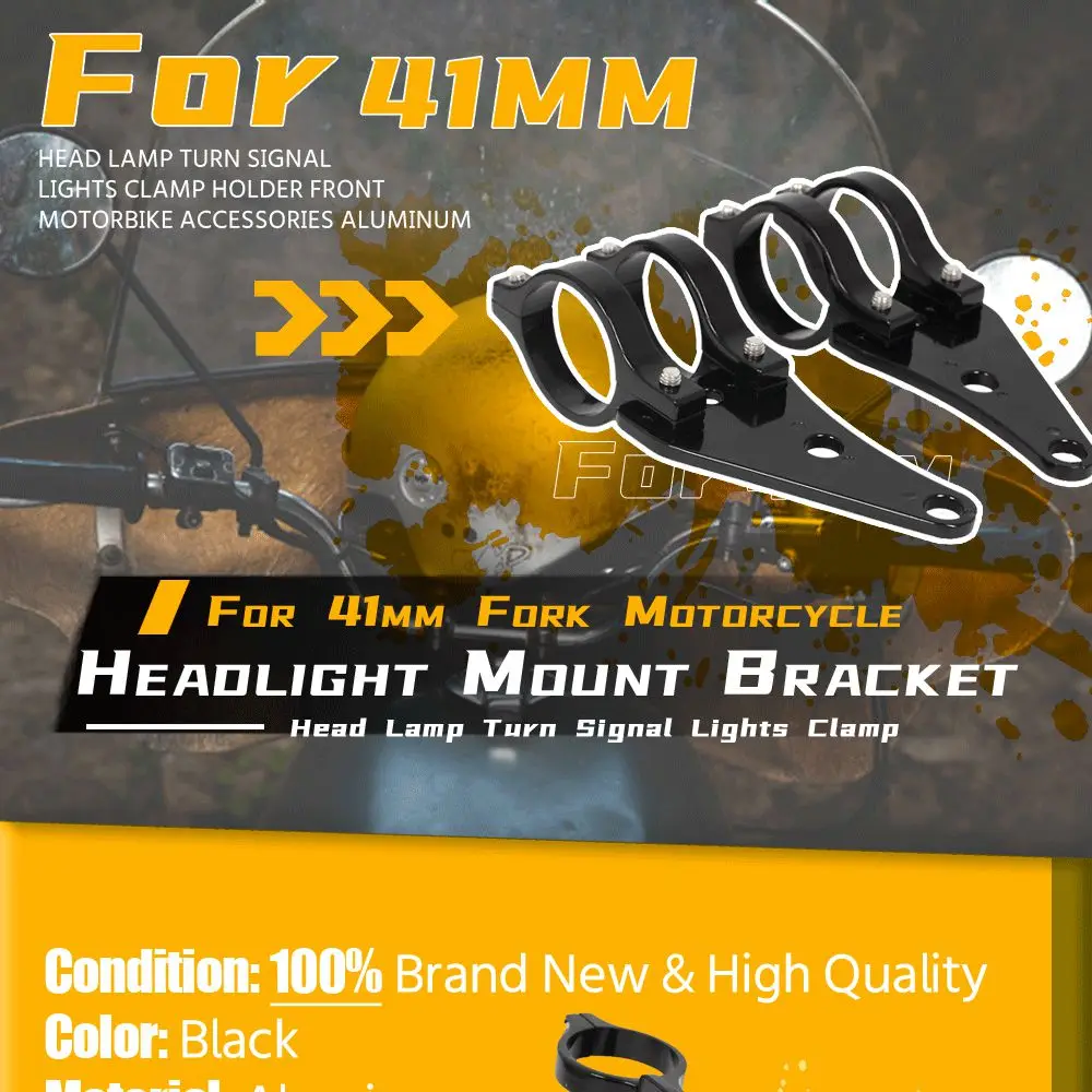 For 41mm Fork Motorcycle Headlight Mount Bracket Clamp Head Lamp Support Turn Signal Light Holder Chopper Cafe Racer Accessories