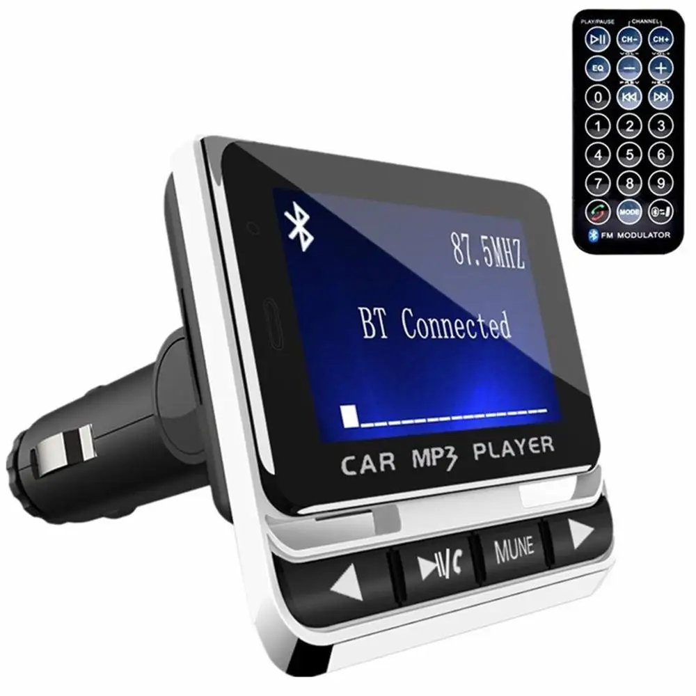 

FM12B 1,44-дюймовый ЖК-дисплей Bluetooth Автомобильный MP3-плеер Громкая связь Беспроводной FM-передатчик Радиоадаптер USB Автомобильное зарядное устройство с дистанционным управлением