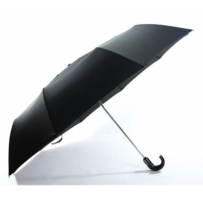 PALONY-Parapluie d\'affaires automatique avec poignée incurvée pour hommes, grands parapluies automatiques noirs coupe-vent pour hommes, parasol de