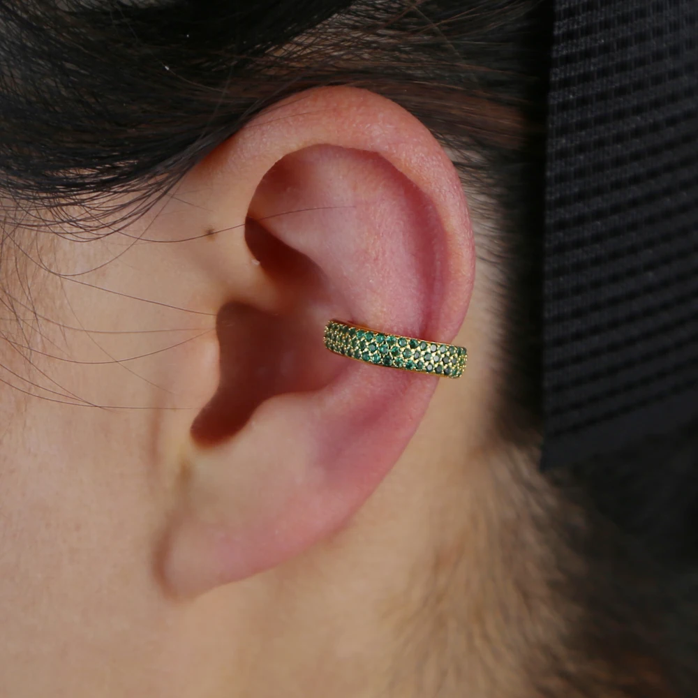 1 قطعة الملونة تشيكوسلوفاكيا ساحة كليب على القرط مايكرو تمهيد قوس قزح تشيكوسلوفاكيا هندسية لا ثقب متعدد قطعة مجوهرات النساء الموضة