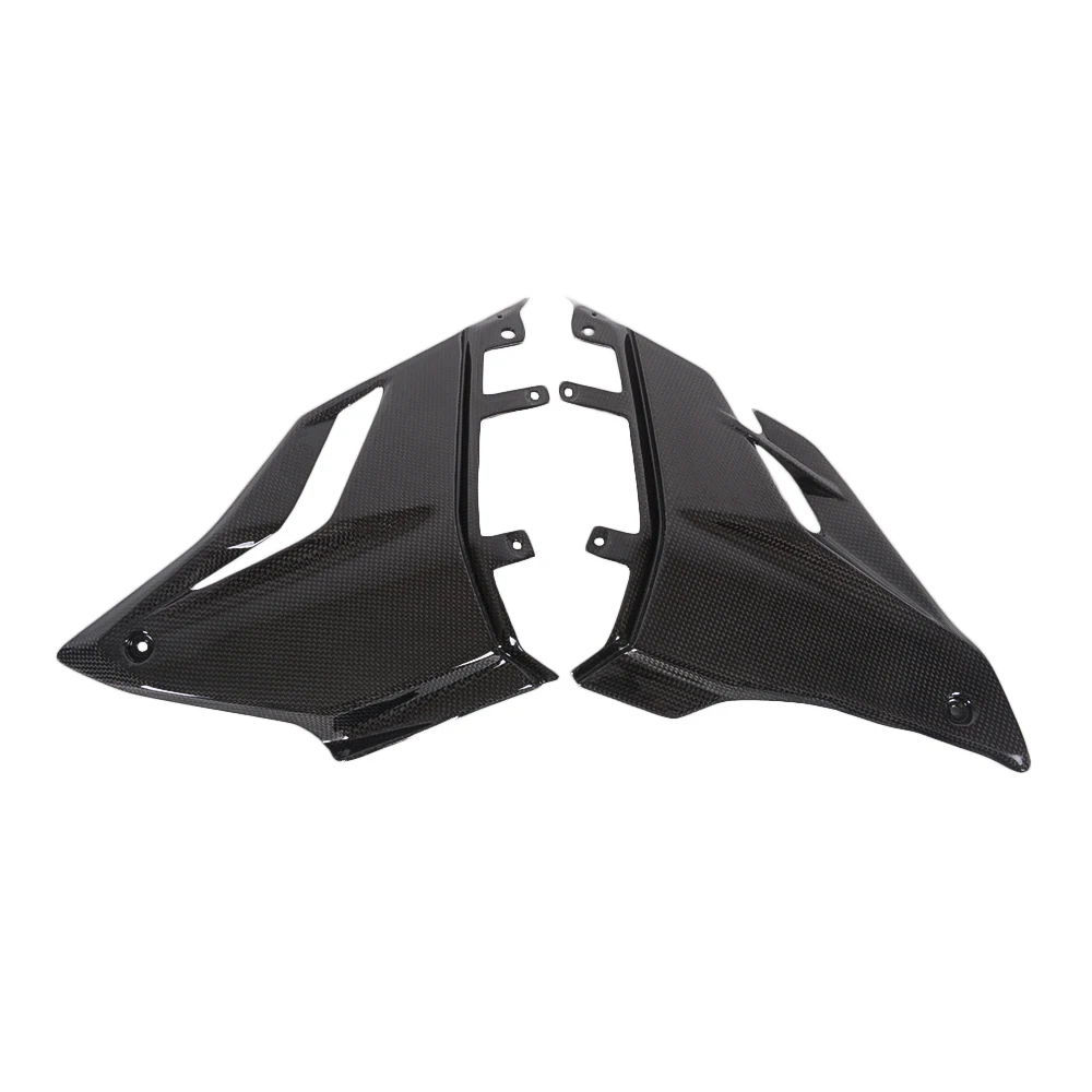 For Ducati Streetfighter V4 Real Carbon Fiber Belly Pan 2PCS Lower Fairing Body Gloss 100% Full Carbon