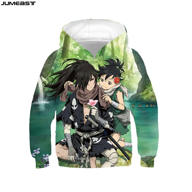 Jumeast Men Women 3D Children Sweatshirt Cartoon Anime Dororo Long Sleeve Kids Cap Hoody Spring Autumn Sport Pullover Hoodies