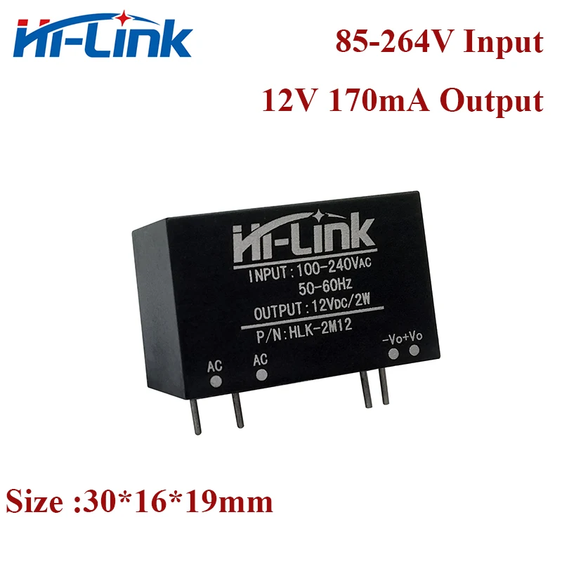 2W 220V/110V to 3.3V 5V 9V 12V 15V 24V output ACDC switch power supply module With CE ROHS certification Hi-Link Manufacturer