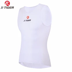 X-Tiger Men's Cool Mesh Vest Breathable Cycling Jerseys Bike Short Sleeveless Jersey Bicycle Compress Base Layer Vest Underwear