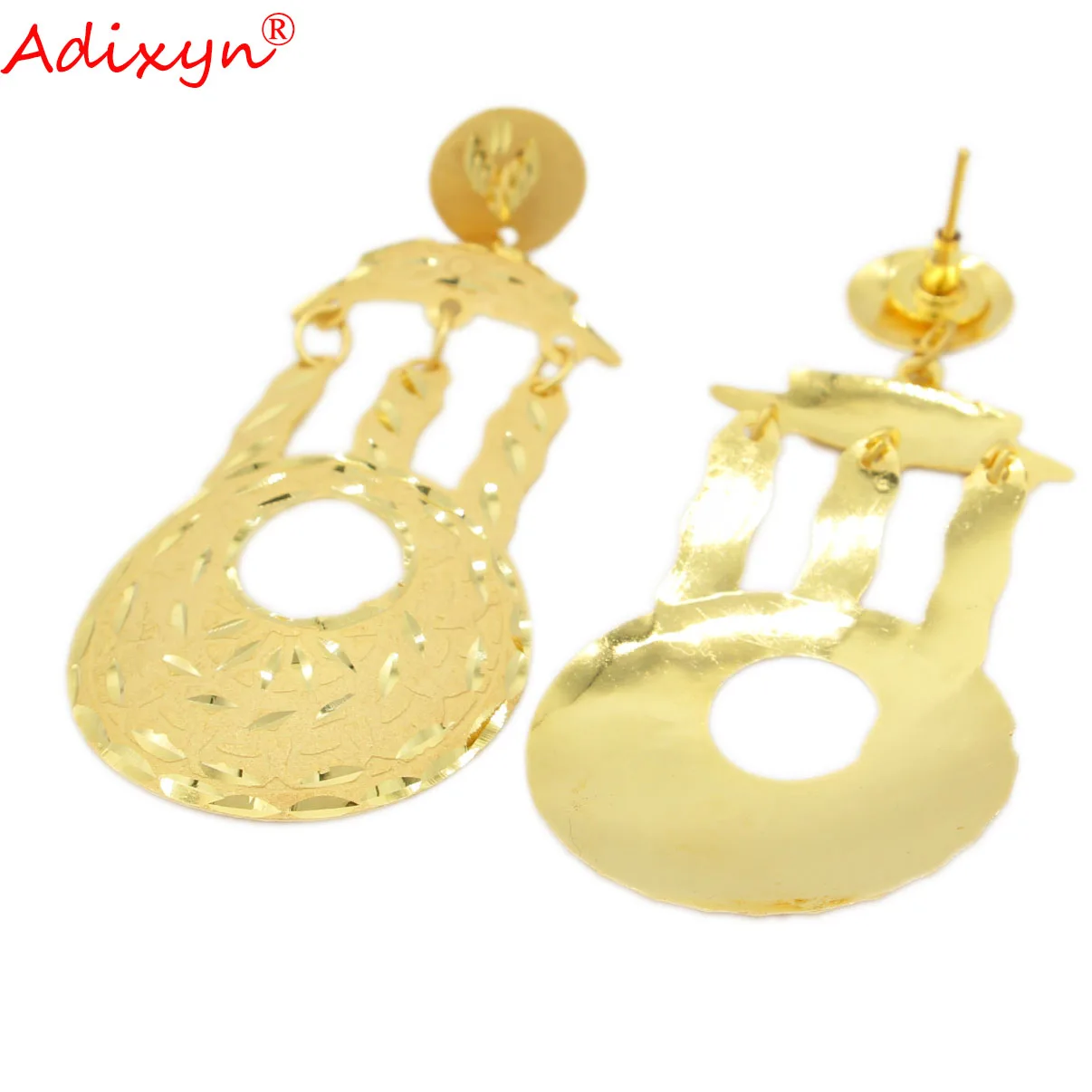 Adixyn Ethnic Drop Earrings for Women Wedding Jewelry 24K Gold Color Dubai Earrings African Middle east Party Gifts N02017