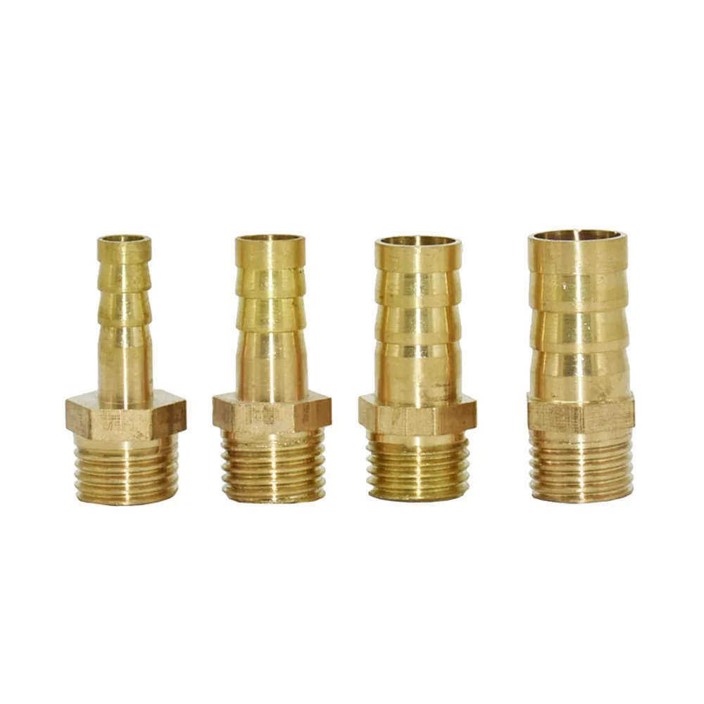 6/8/10/12/16/19/25/32mm Hose Barb Connectors Brass With Male Thread 1/8