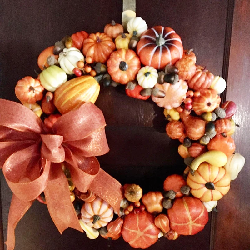 Mini Simulation Artificial Pumpkin Happy Halloween Decoration Prop Fall Harvest Wreath Autumn Wedding Decoration Thanksgiving