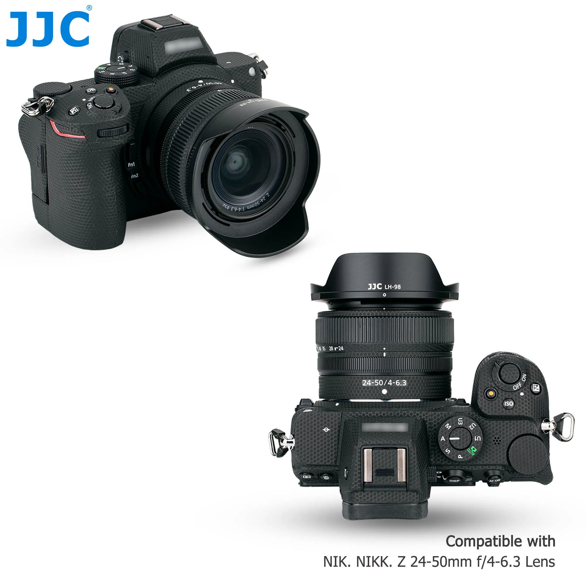 JJC-parasol de lente dedicado Reversible, HB-98 para Nikon NIKKOR Z 24-50mm f/4-6,3, Z5 Z6 Z7 Z6II Z7II
