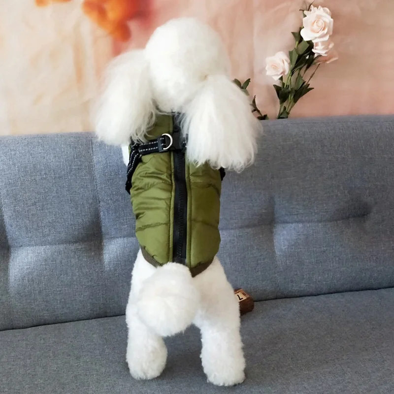 Large Pet Dog Clothes Dog jacket French Bulldog Winter Soft Warm With Harness Waterproof Coat Outfit Vest For Small Medium Dog