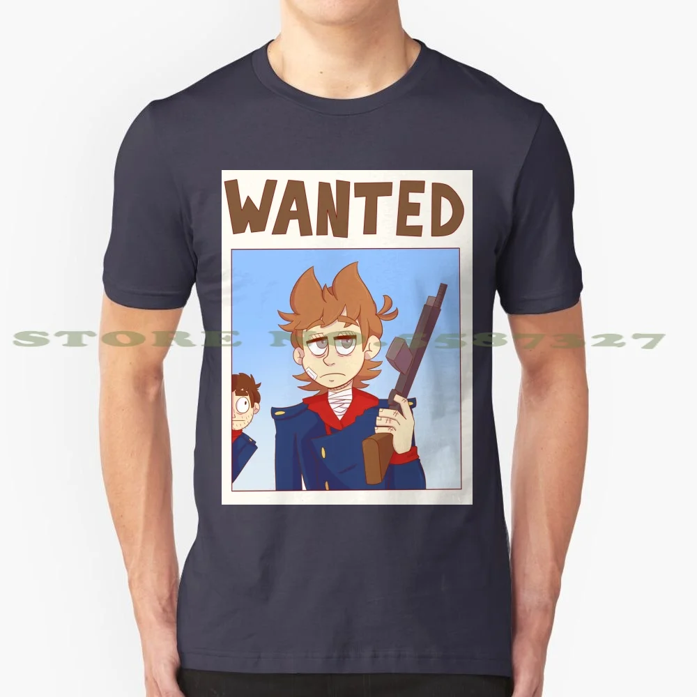 Wanted: Camiseta de algodón puro 100% Gunzerker, gorra de pantalla de pistola linda, Ew Tord Eddsworld, Ew Paul Eddsworld, Paul