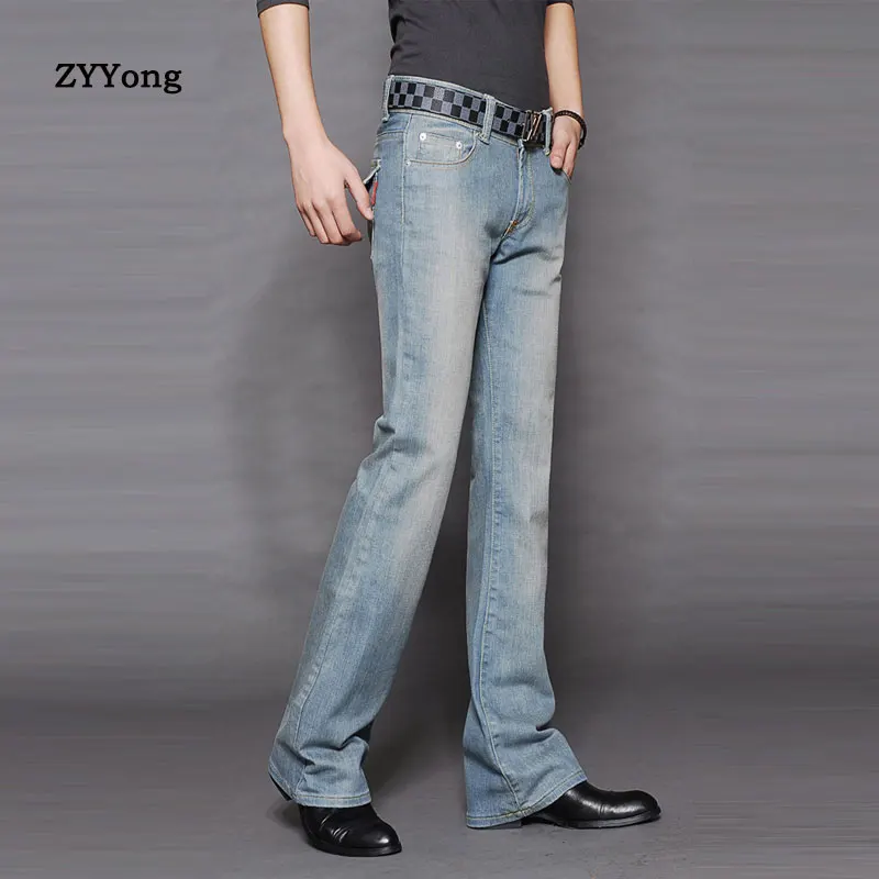 ZYYong Men's Flare Jeans Boot Cut Out Boot Cut Jeans Male Leg Fit Classic Classic Jean Flare Retro Jeans Casual Men's Trousers